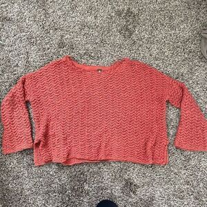 Free People size Small Orange oversized chunky burnt orange sweater